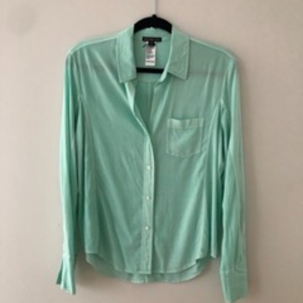 James Perse Seafoam Button-down Blouse